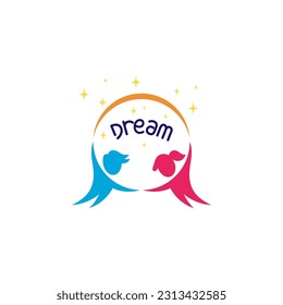 children dream education logo design concept