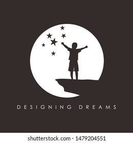 Children Dream Logo Silhouette Design