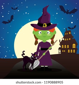 children dressed up in halloween night