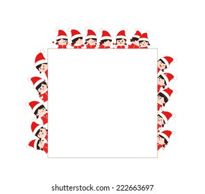 children dressed as santa claus kids and frame