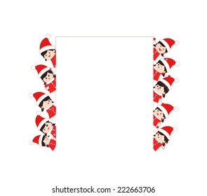 children dressed as santa claus kids and frame