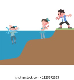 Children drown in the river