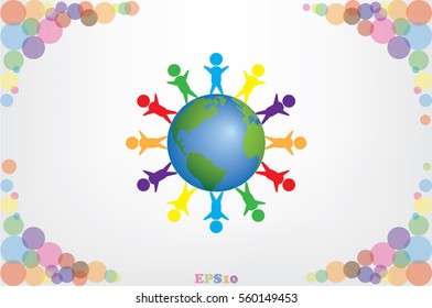 children of earth icon vector illustration