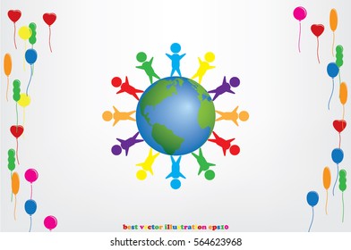 children of earth icon vector illustration eps10.