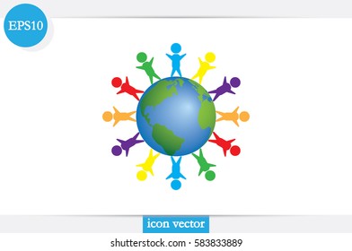 children of earth icon vector illustration.
