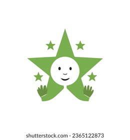 Children Education Logo - Happy Kids Education. Creative Children Reaching Star Education Logo. Happy kids logo vector illustration. kids concept vector illustration icon.