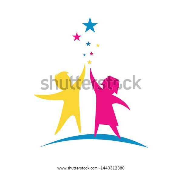 Children Education Logo Happy Kids Education Stock Vector (Royalty Free ...