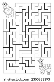 Children education maze 2 sheep ilustration design