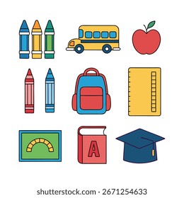 Paquete de icono de Vector de educación infantil