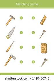 Children educational game. Match elements. Vector matching game.