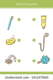 Children educational game. Match elements. Vector matching game.