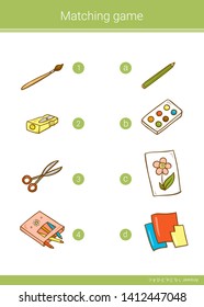 Children educational game. Match elements. Vector matching game.