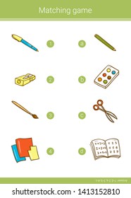 Children educational game. Match elements. Vector matching game.