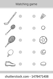 Children educational game. Match elements. Coloring page. Vector matching game.