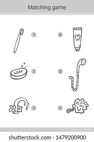 Children educational game. Match elements. Coloring page. Vector matching game.