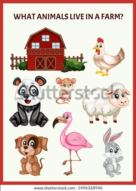 Children Educational Game What Animals Live Stock Vector (Royalty Free ...