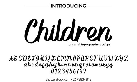 Children - Elegant Script Font for Smooth Handwritten Design and Creative Typography
