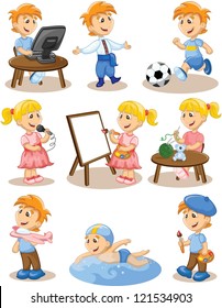 Children are engaged in the hobbies
