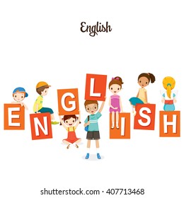 Children With English Alphabets, Back to school, Stationery, Book, Knowledge, Supplies, Educational Subject