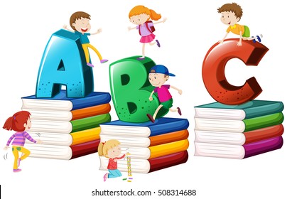 Children English Alphabets Illustration Stock Vector (Royalty Free ...