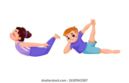 Children enjoy fun exercise and stretching activities that promote fitness and happiness