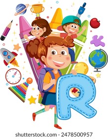 Children enjoying educational activities and fun