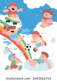 Crianças Desfrutando de férias de verão divertidas
