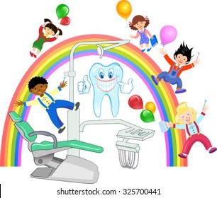 Children enjoying toothbrushing
