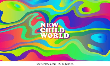 children event banner psychedelic gradient swirl background design, vector design with 4k banner size.