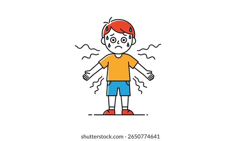 Children experiencing discomfort and emotional distress due to sudden environmental changes or physical challenges in their daily lives