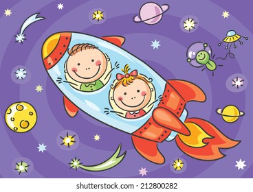 Children exploring space