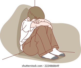 
Children express disappointment and separation conflicts. angry expressing disappointment and conflict isolated on white background as an outline vector illustration.