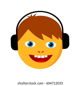 Children face on white background