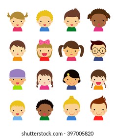 Children face set