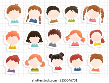 Children Face Sticker Sheet And Scrapbook