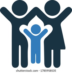 Children, family, parents icon / vector graphics