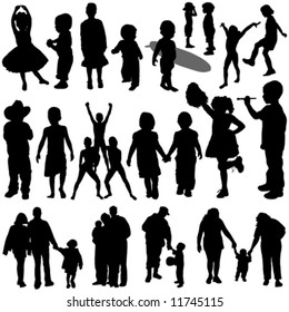 children and family vector