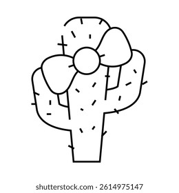 children fan in cactus form line icon vector. children fan in cactus form sign. isolated symbol illustration