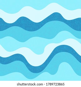 Children fashion wavy seamless pattern. Nautical waves fluid doodle vector. Summer wavy stripes childish textile print. Abstract leaner ribbons candy pattern. Geometric texture design.