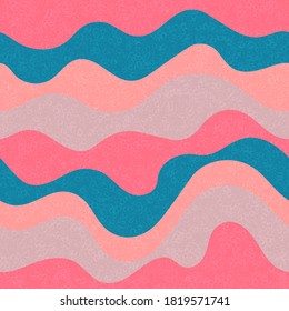 Children fashion wavy seamless pattern. Nautical waves curly doodle vector. Summer wavy stripes childish textile print. Abstract leaner ribbons circus pattern. Background ornament.