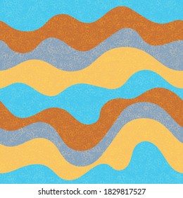 Children fashion wavy seamless pattern. Marine waves ripple doodle vector. Cute wavy stripes childish fabric print. Creative leaner ribbons circus pattern. Irregular seamless ornament.