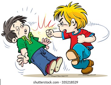 Children Fighting Stock Vector (Royalty Free) 335218529 | Shutterstock