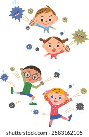 Children fighting colds and other viruses