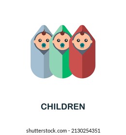 Children flat icon. Colored element sign from family collection. Flat Children icon sign for web design, infographics and more.