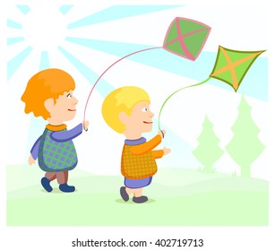 Children Staged Pillow Fight Children Pajamas Stock Vector (Royalty ...