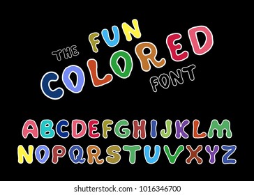 Children Font Cartoonstyle Fun Colored Set Stock Vector (Royalty Free ...