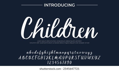 Children Font Stylish brush painted an uppercase vector letters, alphabet, typeface