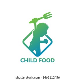 Children Food Logo Template Design Vector, Emblem, Design Concept, Creative Symbol, Icon