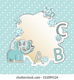Children frame with elephant