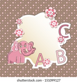 Children frame with elephant